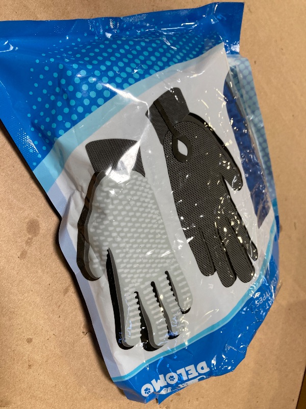 Photo 1 of Upgrade Efficient Pet Hair Remover Gloves - Gentle Shedding Brushes for Dogs, Cats & Horses with Long and Short Hair - 1 Pair (Blue)