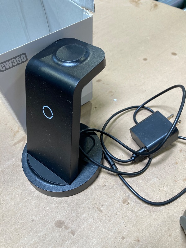 Photo 1 of 3 in 1 Charging Station for iPhone, Wireless Charger for iPhone 16e 16 15 14 13 12 11 X Pro Max & Apple Watch - Wireless Charging Station for AirPods 4 3 Pro
