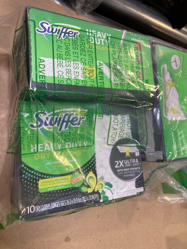 Photo 1 of Swiffer Sweep + Mop, Dry Pads Refill, Floor Cleaner for Dirt, Dust, Hair, Cleaning Cloths for Mopping Home, Bathroom, Kitchen, All Purpose Multi-Surface Floor Wipes, Heavy Duty, Gain, 40ct