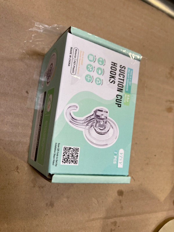 Photo 1 of VIS'V Suction Cup Hooks, Small Shower Suction Hooks, Heavy Duty, Removable and Reusable, Clear, 2 Pcs