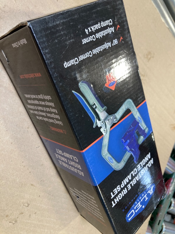 Photo 1 of Alec Tools Corner Clamps for Woodworking - Adjustable Right Angle Corner Clamp with 4 Plastic Clips - Aluminum Alloy, Rubberized Handle, Non-Slip Grip - Essential Tools for Wood Cabinetry & Carpentry