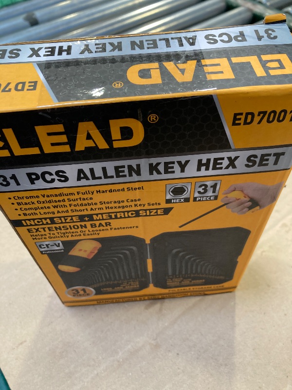 Photo 1 of ELEAD 31-Piece Hex Key Set - Allen Wrench Set, SAE and Metric Allen Keys MM(0.7mm-10mm) SAE(0.028"-3/8) Heat-Treated, Torque Handle, High Leverage, Long & Short Keys, Easy Organization
