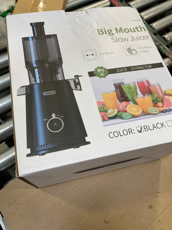 Photo 1 of Juicer Machines, ECOSELF Cold Press Juicer with 4.35" Large Feed Chute Fit Whole Fruits & Vegetables, Juicer Machine Self Feeding Effortless for Batch Juicing, High Juice Yield, Easy to Clean