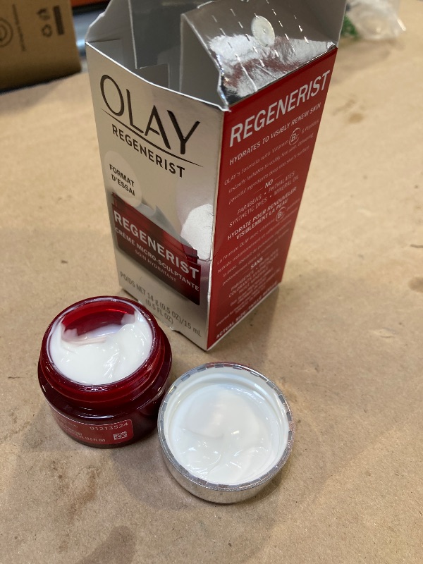Photo 1 of Olay Face Moisturizer, Regenerist Micro-Sculpting Cream for Women, Trial Size - Instant Hydration, Anti-Aging, Anti-Wrinkle, Firming Skin Care - Hyaluronic Acid, Niacinamide, Amino Peptides, 0.5 Oz