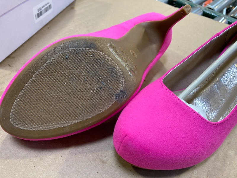 Photo 1 of DREAM PAIRS Tiffany Women's New Classic Elegant Versatile Low Stiletto Heel Dress Platform Pumps Shoes,Size 9.5,Fuchsia/Suede,TIFFANNY