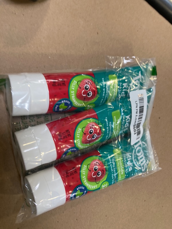 Photo 1 of Tom's of Maine ADA Approved Fluoride Kids Toothpaste, Natural Toothpaste, Dye Free, No Artificial Preservatives, Silly Strawberry, 5.1 oz. 3-Pack 