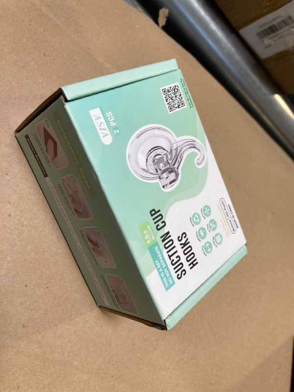 Photo 1 of VIS'V Suction Cup Hooks, Small Shower Suction Hooks, Heavy Duty, Removable and Reusable, Clear, 2 Pcs