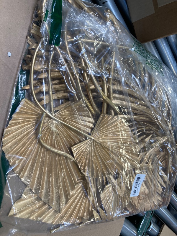 Photo 1 of DILATATA Large Faux Gold Palm Leaves – Artificial Tropical Areca Palm Fronds for Floral Arrangements, Party Centerpieces, Home & Event Decor