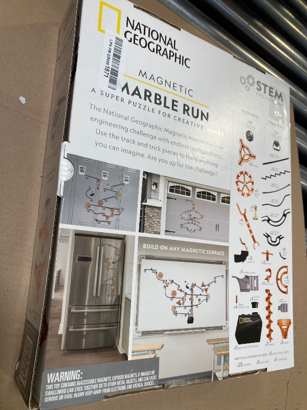 Photo 1 of NATIONAL GEOGRAPHIC Magnetic Marble Run - 150-Piece STEM Building Set for Kids & Adults with Magnetic Track & Trick Pieces & Marbles for Building A Marble Maze, STEM Project (Amazon Exclusive)