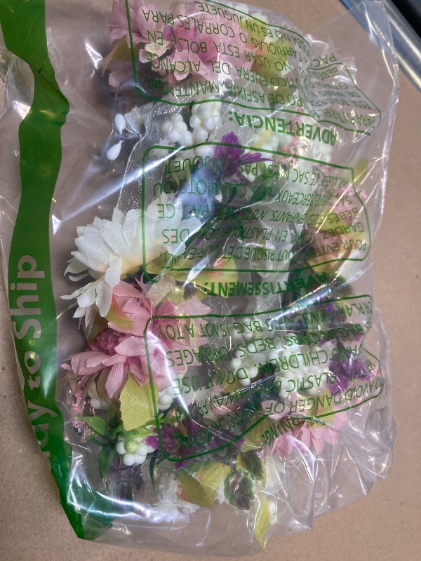 Photo 1 of Vivivalue Fairy Flower Crown Headband Woodland Floral Headpiece Forest Even Circlet for Women Girls Halloween Renaissance Wedding Bridal Cosplay Prom Photo Props Beige