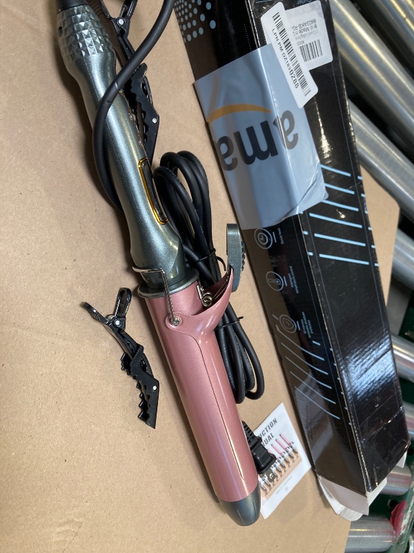 Photo 1 of Extra Long Barrel Curling Iron 1 1/2 Inch, 1.5 Inch Large Curling Iron for Long Hair Wave Curls, Travel Dual Voltage Curling Wand with LCD Display, Hair Curler with Protective Glove & 2 Clips