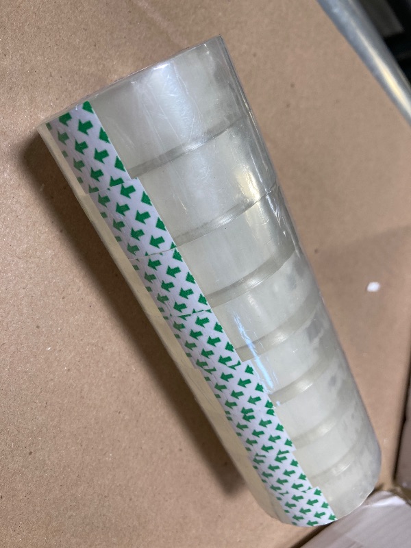 Photo 1 of Pasimy 8 Rolls Clear Tape Bulk Strong Sticky Transparent Tape Refills for Dispenser, Office, Home, School, Wall, Carpet, 3/4  