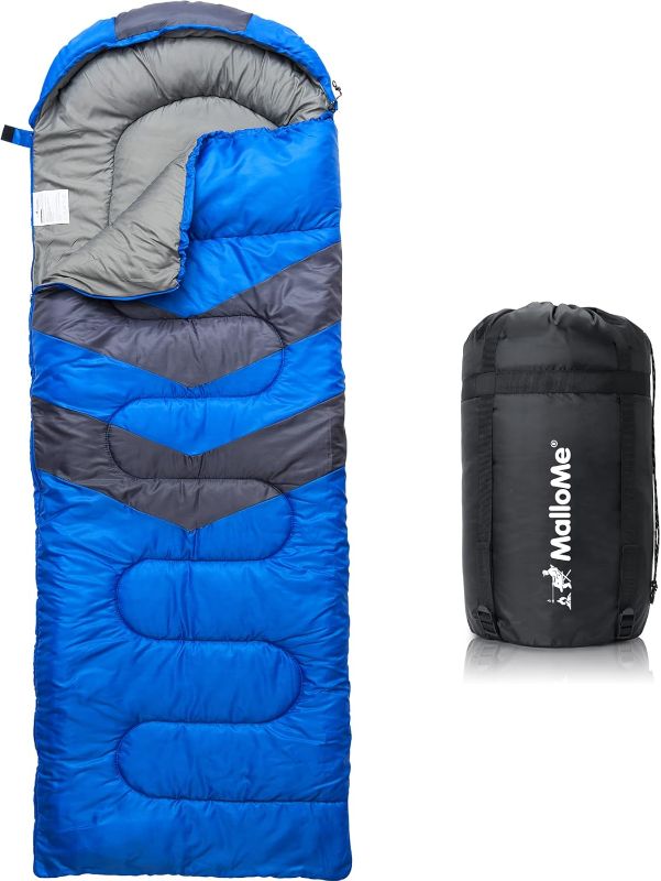 Photo 1 of 1pc  MalloMe Sleeping Bags for Adults Cold Weather & Warm - Backpacking Camping Sleeping Bag for Kids 10-12, Girls, Boys - Lightweight Compact Camping Essentials Gear Accessories Hiking Sleep Must Haves