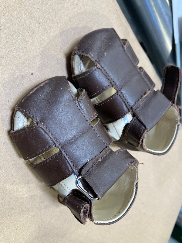 Photo 1 of Robeez First Kicks Baby Boy and Unisex Sandals for Infant/Toddlers, Matthew Brown Leather, 6-9