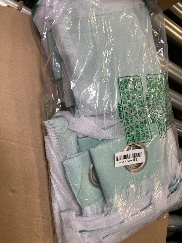 Photo 1 of TOWN & COUNTRY LUXE Talia Double Layer Indoor Curtains, Sheer and Room Darkening Blackout, Grommet Top, Energy Efficient, 2-Pack Set, 52"x63", Mint Green