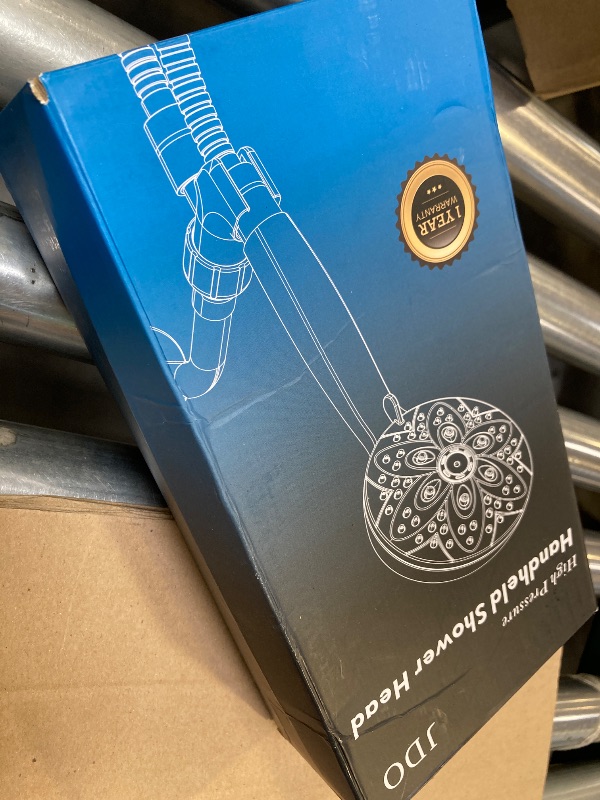 Photo 1 of Handheld Shower Head with LED Display Temperature - JDO High Flow Showerhead with 6 Different Shower Modes - High Pressure even at Low Water Pressure - Shower Hose Shower Holder Included