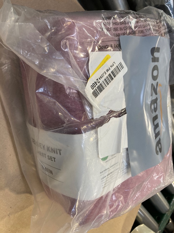 Photo 1 of Great Bay Home Cotton Jersey Knit Twin Sheet Set - Ultra-Soft, Stretchy, Heathered Melange Dusty Rose Bed Sheets - Cozy, Soft T-Shirt Sheet & Pillowcase Set