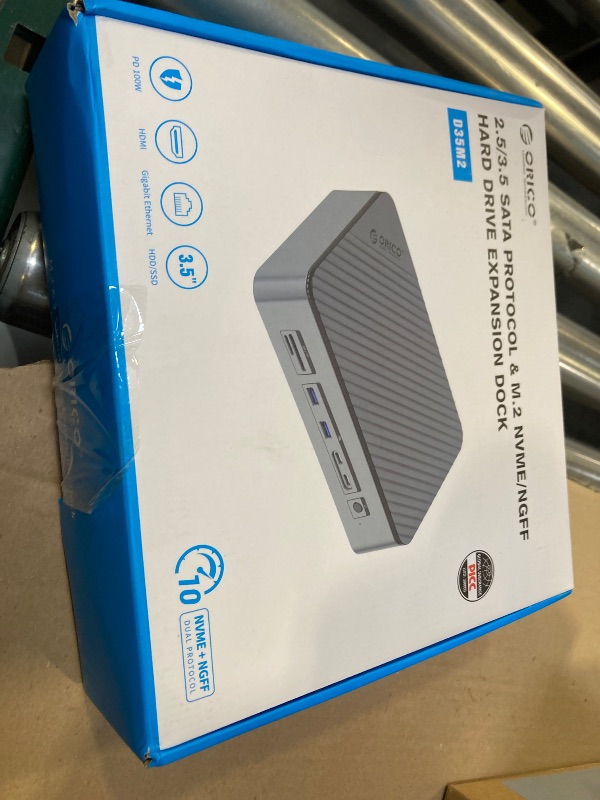 Photo 1 of ORICO 12-in-1 Docking Station with Dual Slot SSD Enclosure, Supports M.2 NVMe & SATA SSD, 2.5/3.5" SATA SSD/HDD, 10Gbps, 4K@60Hz HDMI, 100W PD, Card Reader, Ethernet - D35M2