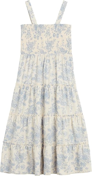 Photo 1 of size 16---Beautees Girls' Sleeveless Smocked Tiered Maxi Dress Blue/Floral