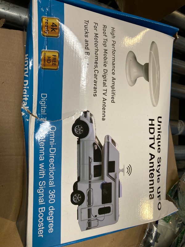 Photo 1 of Outdoor TV Antenna 360° Omni-Directional RV Antenna 100+ Miles Range Enhanced VHF and UHF 4K HDTV Antenna with Signal Stability for Outdoor/Attic/RV, 32ft RG6 Coaxial Cable (Screw Base)
