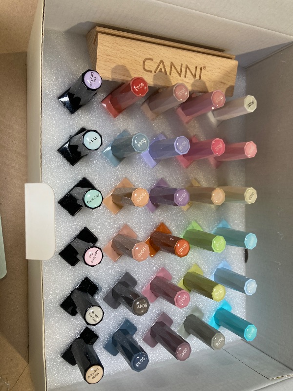 Photo 1 of CANNI CC2 Gel Nail Polish Set, 30 Pcs 9ml White Pink Nude Blue Pastel Gel Polish Kit Soak Off LED Natural Nail Polish Set Nail Art Starter Manicure Salon DIY at Home