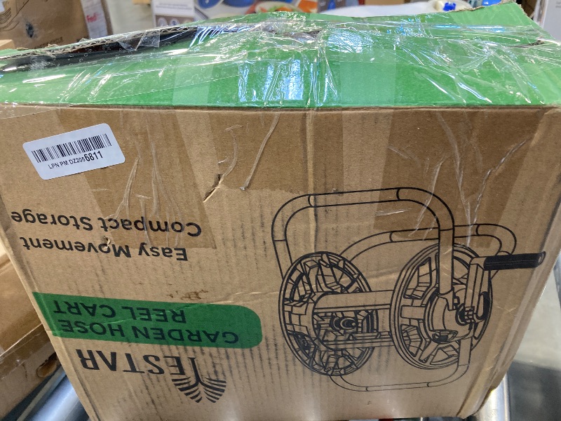 Photo 1 of YESTAR Water Hose Reel Cart, Holds 65-130 Ft of 5/8 Inch Hose, Wall Mounted Garden Hose Cart, Portable Hose Reel for Convenient Storage and Watering