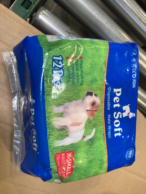Photo 1 of Pet Soft Disposable Male Wrap Dog Diaper,12Pcs,XS