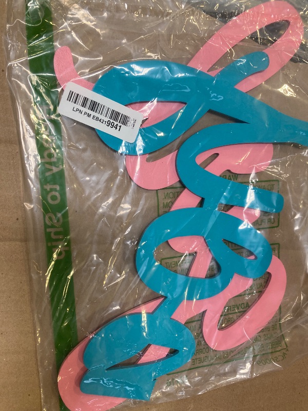 Photo 1 of Gender Reveal Party Background Decorations – Boy or Girl Sign (Wooden/Bleu and Pink), Baby Shower Party Decorations