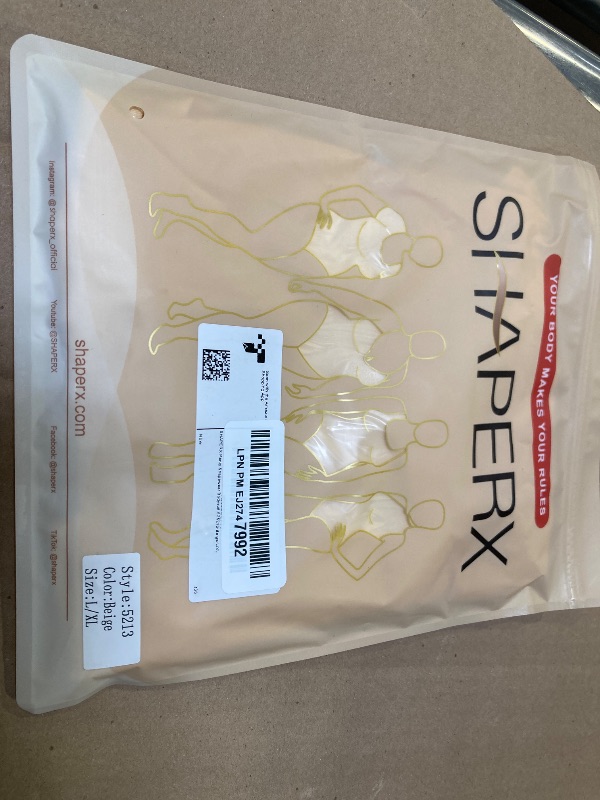 Photo 1 of SHAPERX Women's Shapewear Bodysuit Tummy Control Body Shaper Seamless Sculpting Snatched Waist Body Suit?SZ5213-Beige-L/XL