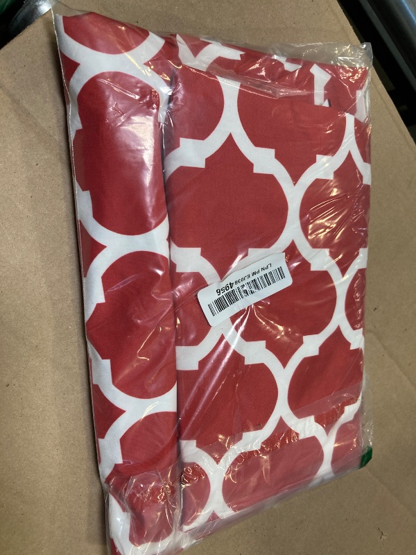 Photo 1 of Smiry 2 Pack Rectangle Table Cloth 4 Foot, Waterproof Elastic Fitted Tablecloths, Windproof Washable Polyester Table Cover for Picnic, Camping, Outdoor (Red, 30"x48")