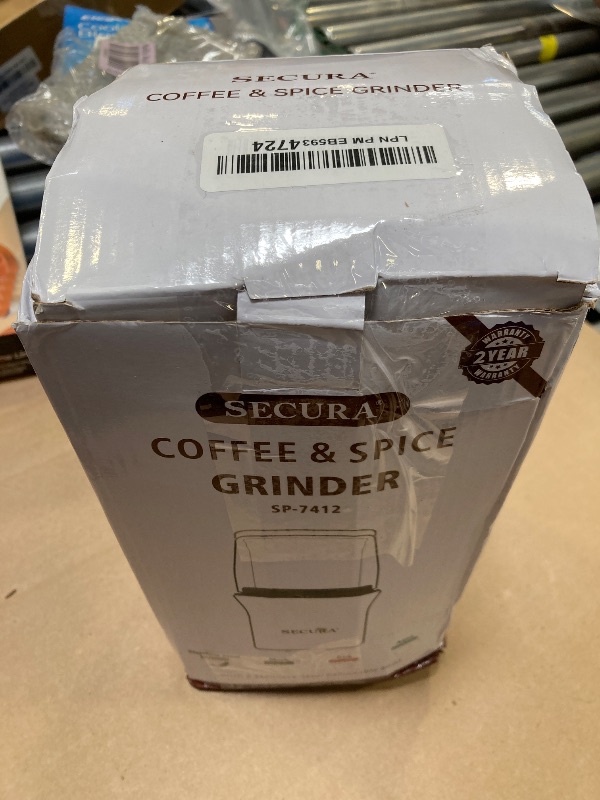 Photo 1 of Secura Electric Coffee Grinder and Spice Grinder with 2 Stainless Steel Blades Removable Bowls