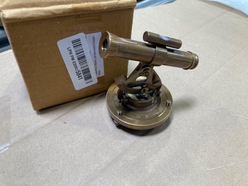 Photo 1 of Antique Brass Nautical Alidade Telescope Compass Surveying Theodolite Marine Home/Office Table Decor Antique Survey Transit Telescope Instrument Compass