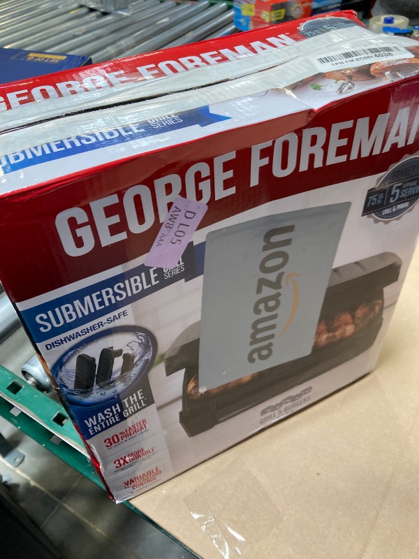 Photo 1 of GEORGE FOREMAN® Contact Submersible™ Grill, 5-Serving Grill - Adjustable Temperature Control, Black Plates, Wash the entire grill