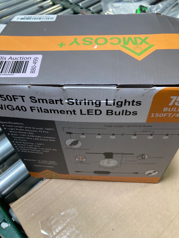 Photo 1 of XMCOSY+ Smart Outdoor String Lights, 150Ft G40 Globe Patio Lights with 75 LED Bulbs, WiFi & APP Control, Work with Alexa, Extendable Waterproof Dimmable LED String Lights for Outside, Porch, Cafe