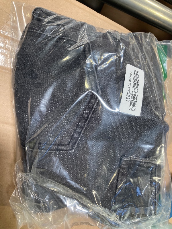 Photo 1 of Verdusa Men's Casual Denim Cargo Pants Jeans with Cargo Pockets Dark Grey Large