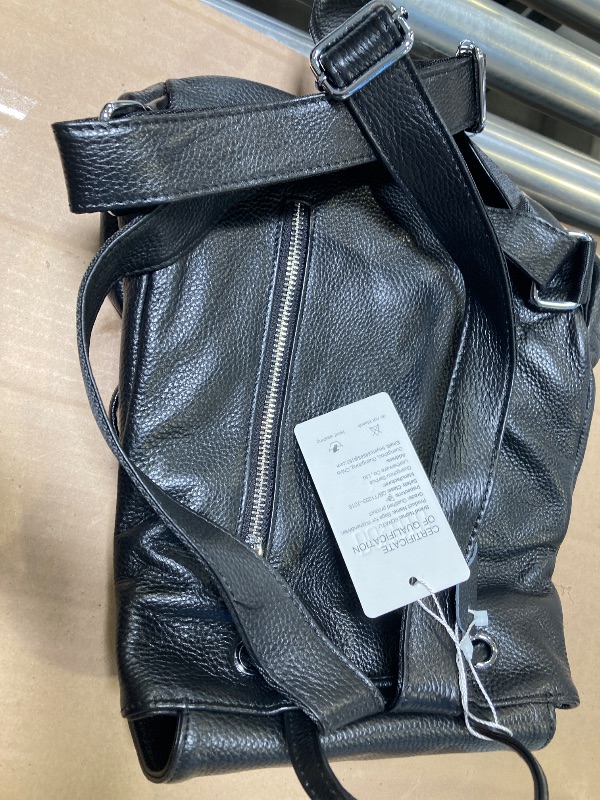 Photo 1 of Genuine Leather Backpack Purse for Women: Anti-Theft RFID Designer Leather Handbags - Elegant Ladies Shoulder Bags Travel Backpack Black

