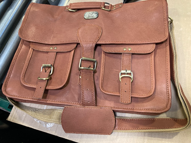 Photo 1 of Cuero Large Vintage Leather Messenger Bag for Laptop, Genuine - Dark Brown, NWOT