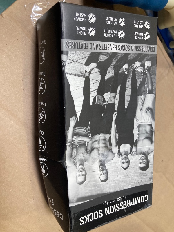 Photo 1 of CHARMKING Compression Socks (3 Pairs) - 15-20 mmHg, Athletic Support for Running, Cycling, Travel - Boost Circulation and Performance