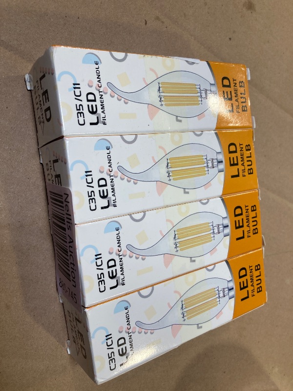 Photo 1 of E14 LED Bulb Dimmable 60W Equivalent 2700K Warm White, E14 Light Bulbs European Base 6W 600Lumens AC120V, E14 Edison Bulb for Turkish Lamp Light Bulb Replacement, 4 Pack