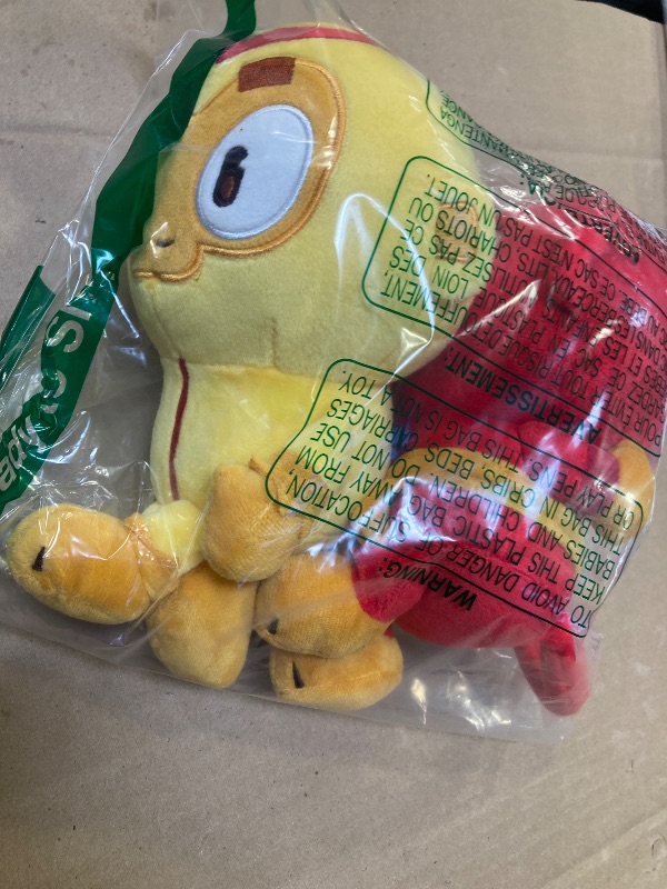 Photo 1 of 2PC Yellow Dart Monkey and Red Ninja Monkey Plush Toys, 9.8 inches