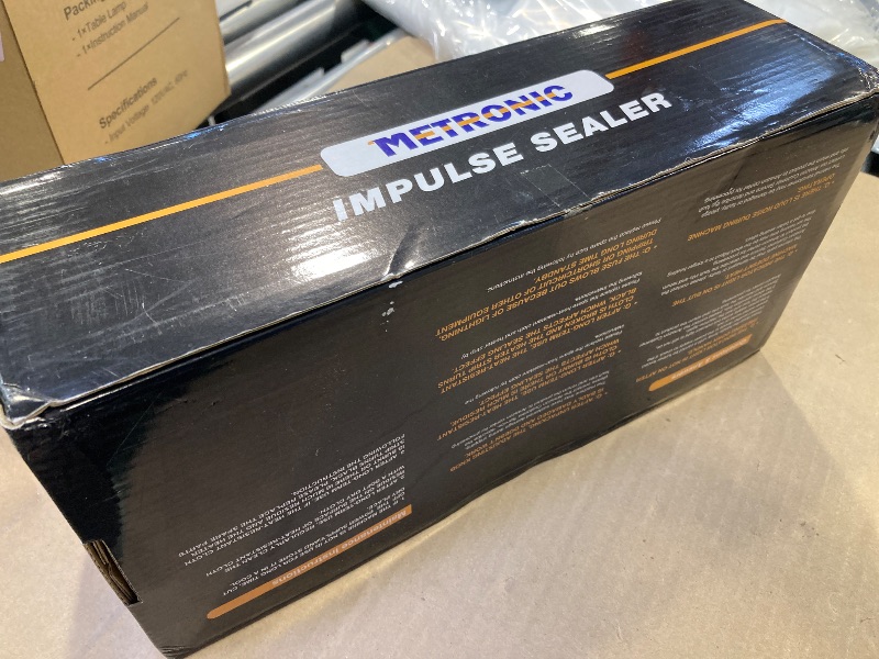 Photo 1 of METRONIC 8 inch Bag Sealer, Black Impulse Heat Sealer for Plastic Bags, Poly Bag Sealing Machine with Repair Kit. Clean, Crisp and Fast Sealing Machine