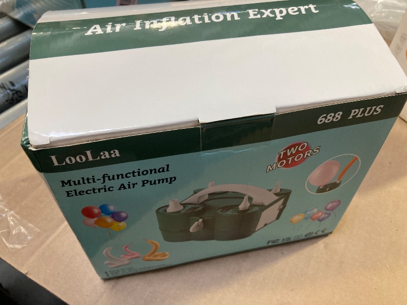 Photo 1 of LooLaa Balloon Pump 3-in-1 Electric Blower Machine for Inflatables and Balloons, Quick-Fill 110V AC Inflator Deflator for Latex 260q Foil Balloons Pool Floats Air Mattress