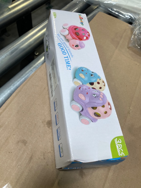 Photo 1 of Baby Girl Toy Cars for Toddlers 1-3, Push and Go Rattle Cars for Baby Toy 6-9-12-18 Months, First Birthday Gifts for 1 2 Year Old Girls, Infant Pink Friction Truck Set