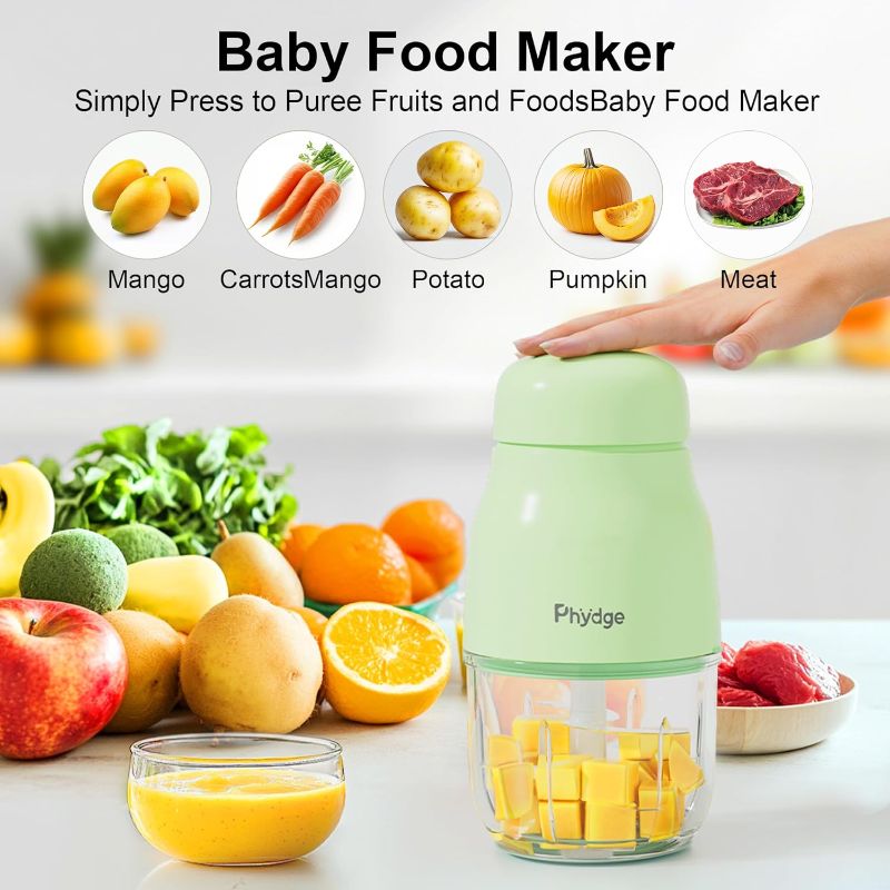 Photo 1 of Phydge Baby Food Maker - Green Blender and Puree Maker, 10oz Food Processor