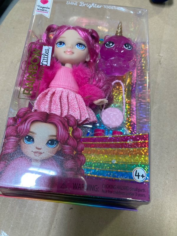 Photo 1 of Rainbow High Littles – Magenta Monroe, Pink 5.5" Posable Small Doll with Purse, Magical Pet Kitty, Girls Toy Gift, Kids Ages 4-12 Years