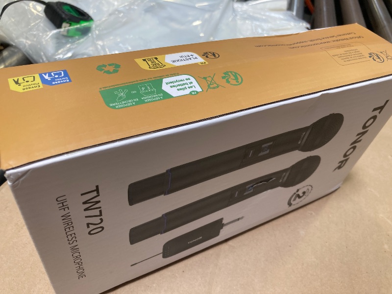 Photo 1 of TONOR Rechargeable Wireless Microphones, Metal Bluetooth Handheld Cordless Mic System with Receiver, 2x25 UHF Professional Dynamic Mic for Karaoke, Church, Singing, Wedding, Meeting, DJ, 328ft TW720