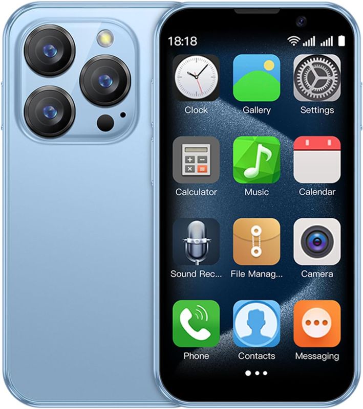Photo 1 of XS18Pro 3G Mini Smartphone 3.0 Inch WiFi GPS Quad Core Android 8.1 Cute Palm Smartphone Slim Body HD Camera Dual Sim Compatible with Google Play 2GB RAM 16GB ROM China Mobile (Black)
