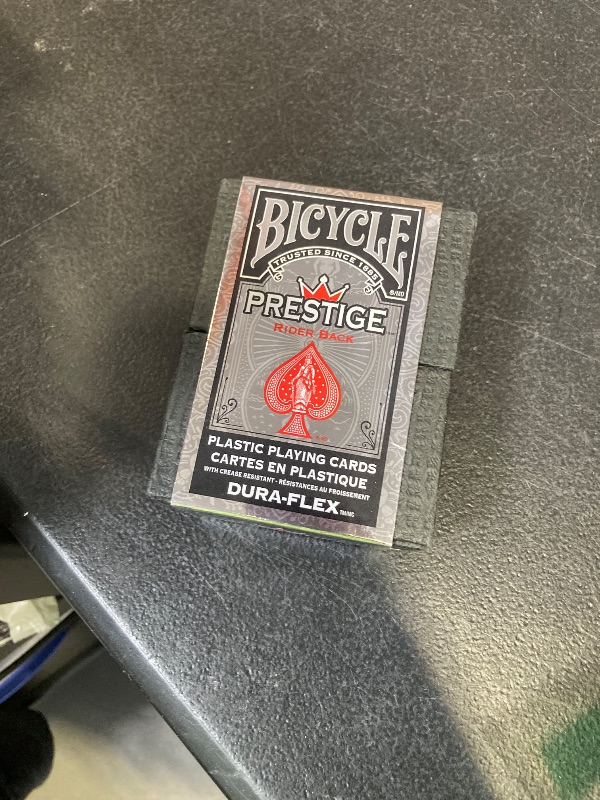 Photo 1 of Bicycle Prestige Waterproof Plastic Playing Cards, Red & Blue (Colors May Vary)