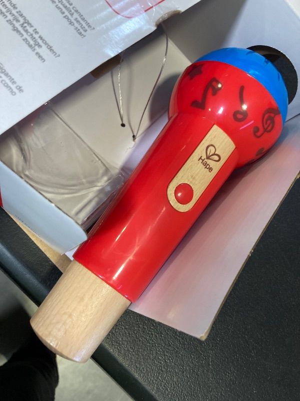 Photo 1 of Hape Mighty Echo Microphone | Battery-Free Voice Amplifying Microphone Toy for Kids 1 Year & Up, Red, Model Number: E0337