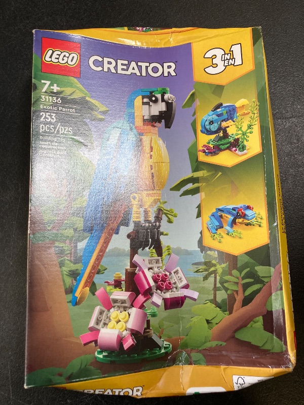 Photo 1 of LEGO Creator 3 in 1 Exotic Parrot Building Toy Set, Transforms to 3 Different Animal Figures - from Colorful Parrot, to Swimming Fish, to Cute Frog, Creative Toys for Kids Ages 7 and Up, 31136